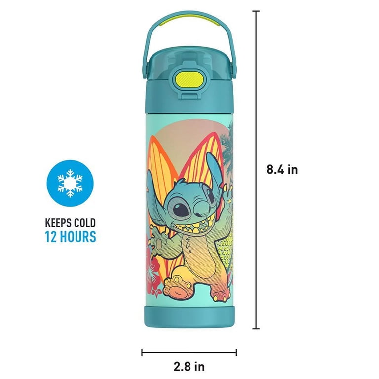 Thermos Kid's Funtainer 16oz Stainless Steel Water Bottle, Stitch photo 6