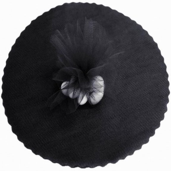 100 Scalloped Tulle Circles 9" Wedding Favor Wrap - Black