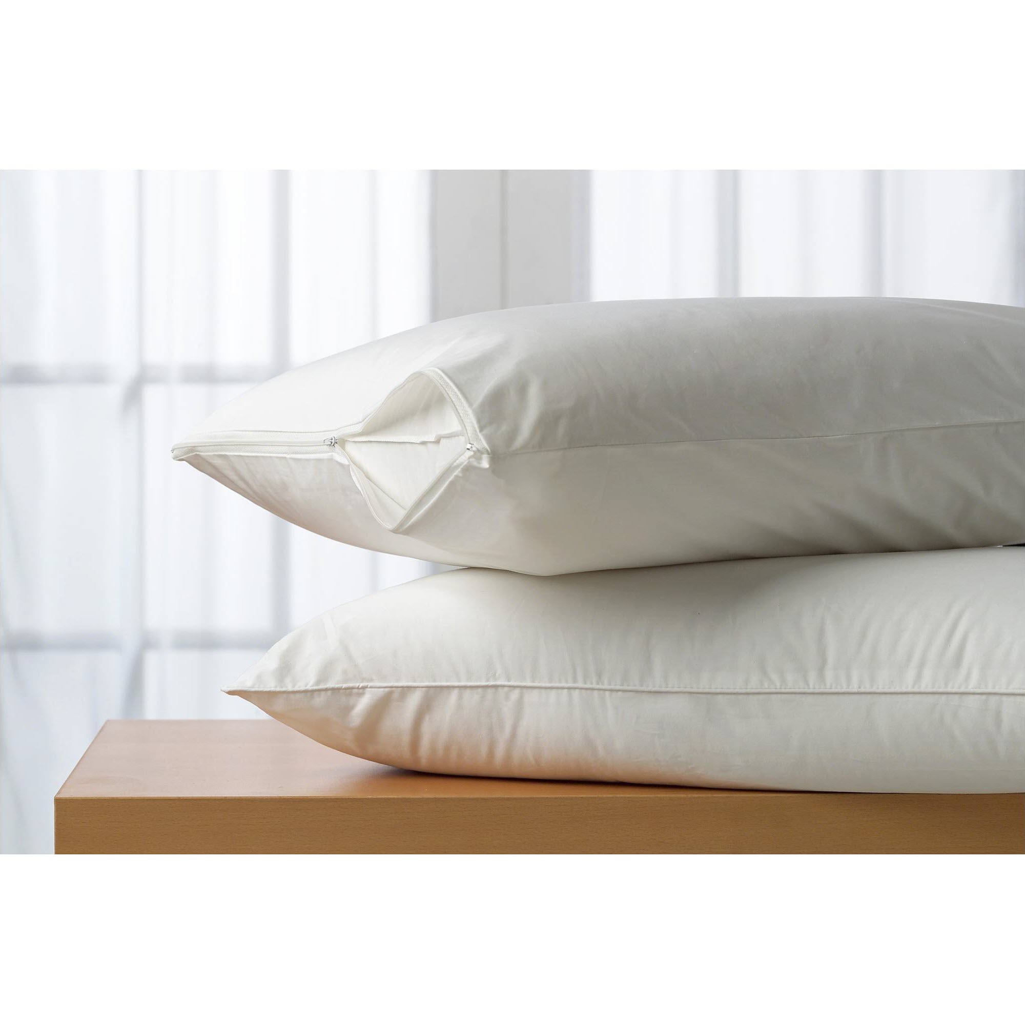Allerease Cotton Zippered Pillow Protector, Queen, 2 Pack - image 3 of 5