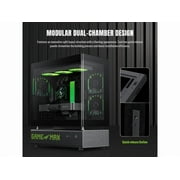 GAMEMAX GAMEMAX N90 Modular Dual-Chamber PC Case N90 BG Black 270° Panoramic Curved Glass Panel ATX Mid Tower case