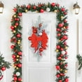 thumbnail image 4 of Hariumiu Christmas Decor Wreath Christmas Wreath Hanging Pendant Bow Decor Christmas Ball Festive Fake Plant Led Light String Holiday Wall Door Xmas Decoration, 4 of 10