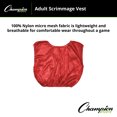thumbnail image 4 of Champion Sports Mesh Practice Scrimmage Vest Regular and Numbered (Youth and Adult) - Pack of 12, Red, Adult Regular, 4 of 5