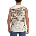 thumbnail image 4 of PAYOHTO Men's Sleeveless Shirts Gym Tank Top with Wild West Desert Cowboy Design, 4 of 8