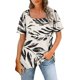 thumbnail image 1 of Gibobby Blusa Casual de Mujer Camiseta manga corta con cuello cuadrado y letras impresas para mujer, camiseta informal ajustada, blusa(Blanco,M), 1 of 5