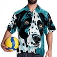 thumbnail image 4 of Spotted Dog Men's Casual Printed Hawaiian Poplin Button Down Short Sleeve Beach Shirt Unisex, 4 of 6