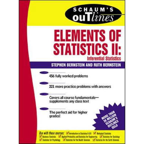 Pre-Owned Schaum's Outline of Elements of Statistics II: Inferential Statistics (Paperback) 0071346376 9780071346375