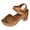 Brown, variant on Womens Platform High Heels Dressy Sandals 2026 Summer Fashion Casual Buckles Leather Open Toe Ankle Strap Block Pumps Arch Support Dress Sandals for Ladies Beige Size 6.5