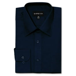 Navy blue dress shirt walmart sales