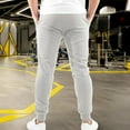 thumbnail image 3 of Elegant Comfort Men's Cotton Fleece Jogger Sweatpants with Pockets, Medium Light Gray, 3 of 5