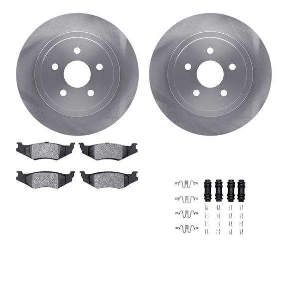 Dynamic Friction Company Rear Brake Rotors with 5000 Advanced Brake Pads includes Hardware 6512-39074