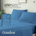thumbnail image 3 of SGI Bedding 1000 TC Egyptian Cotton Bed Sheet Set - Twin Size Sheets 1000 Count Sheets for Twin Size Bed - Soft, Durable Sheets Cotton Sheets in 1000 TC 18" Deep Mediterranean Blue, 3 of 7
