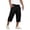 Black01, variant on Dwelliawo Men's Cargo Shorts Summer Capri 3/4 Pants Long Below Knee Shorts Cargo Hiking Elastic Waist Multi-Pockets Pants Wine 2XL