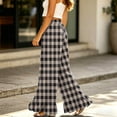 thumbnail image 4 of Sewkxo Womens Wide Leg Pants Drawstring Elastic High Waisted Ruffle Hem Palazzo Pants with Pockets,Camel 2XL, 4 of 6