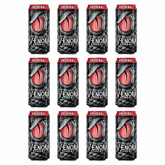 Venom Energy Drink, Original, 0 Fat, 160mg Caffeine, 16 Fl Oz Pack of 12 By LastFuel.