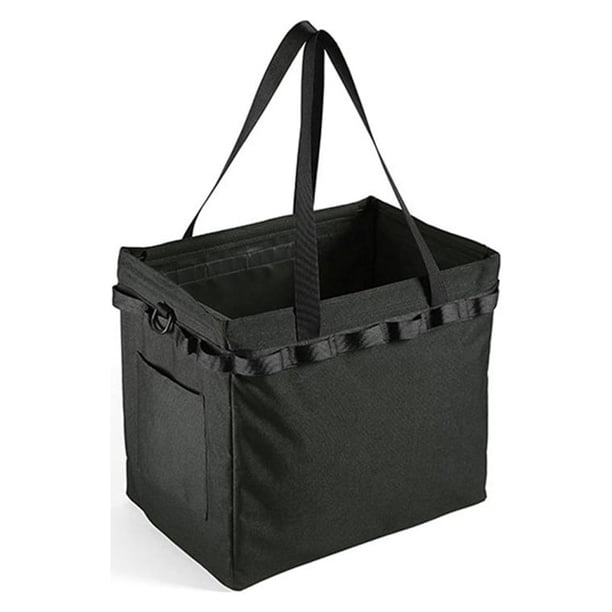Soidarity Bolsa de almacenamiento de alimentos para acampar al aire libre, tela Oxford, organizador portátil de gran capacidad, vajilla, bolsa Kits de desorden para acampar Negro