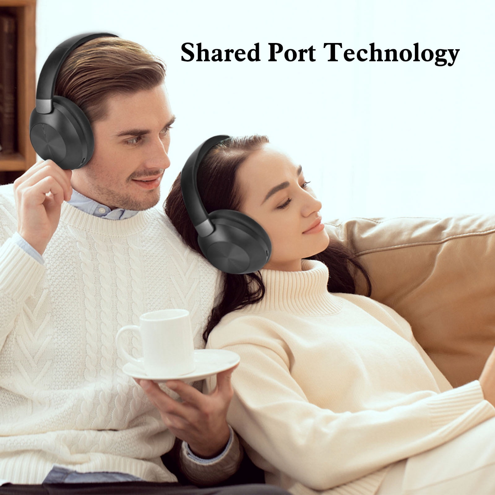 Hybrid Active Noise Cancelling Headphones 100H Playtime Wireless Over Ear Bluetooth Headphone with Fast Charging Hi-Res Audio Comfort Earcups Headsets for Travel Home Office Phone PC Black