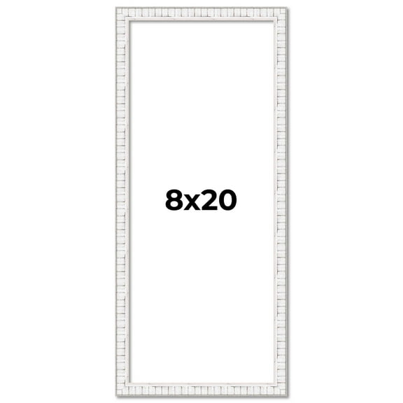 8x20 Frame White Real Wood Picture Frame Width 0.75 inches | Interior Frame Depth 0.5 inches |