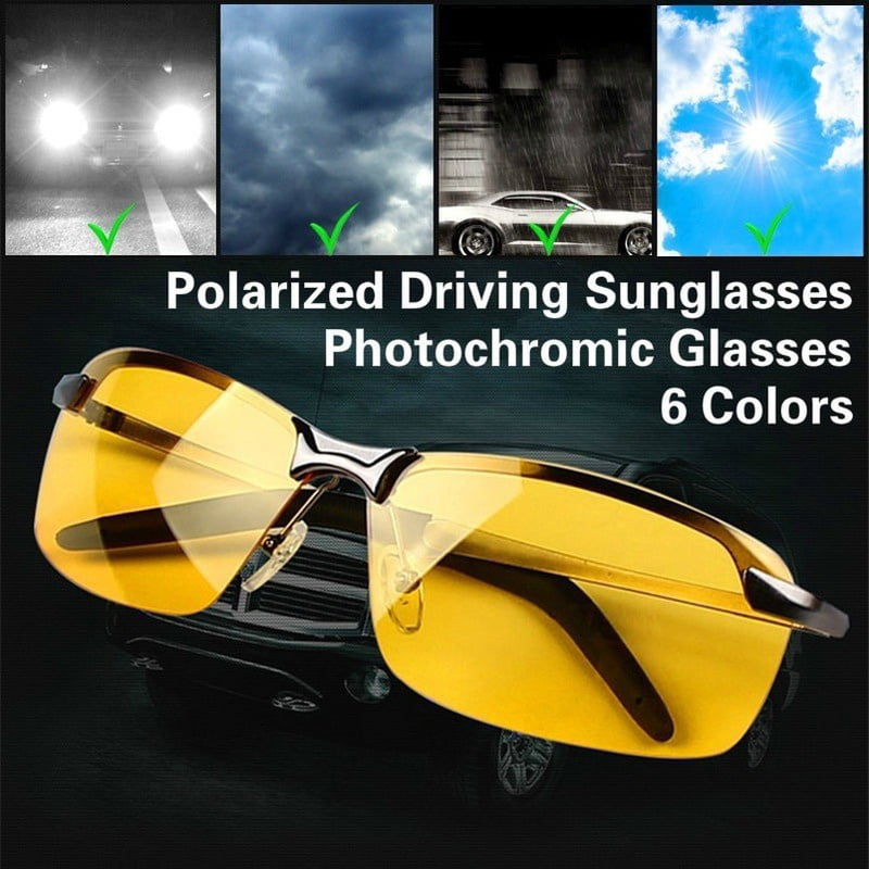 Polarized Photochromic Sunglasses Men's UV400 Driving Transition Lens Sunglasses 