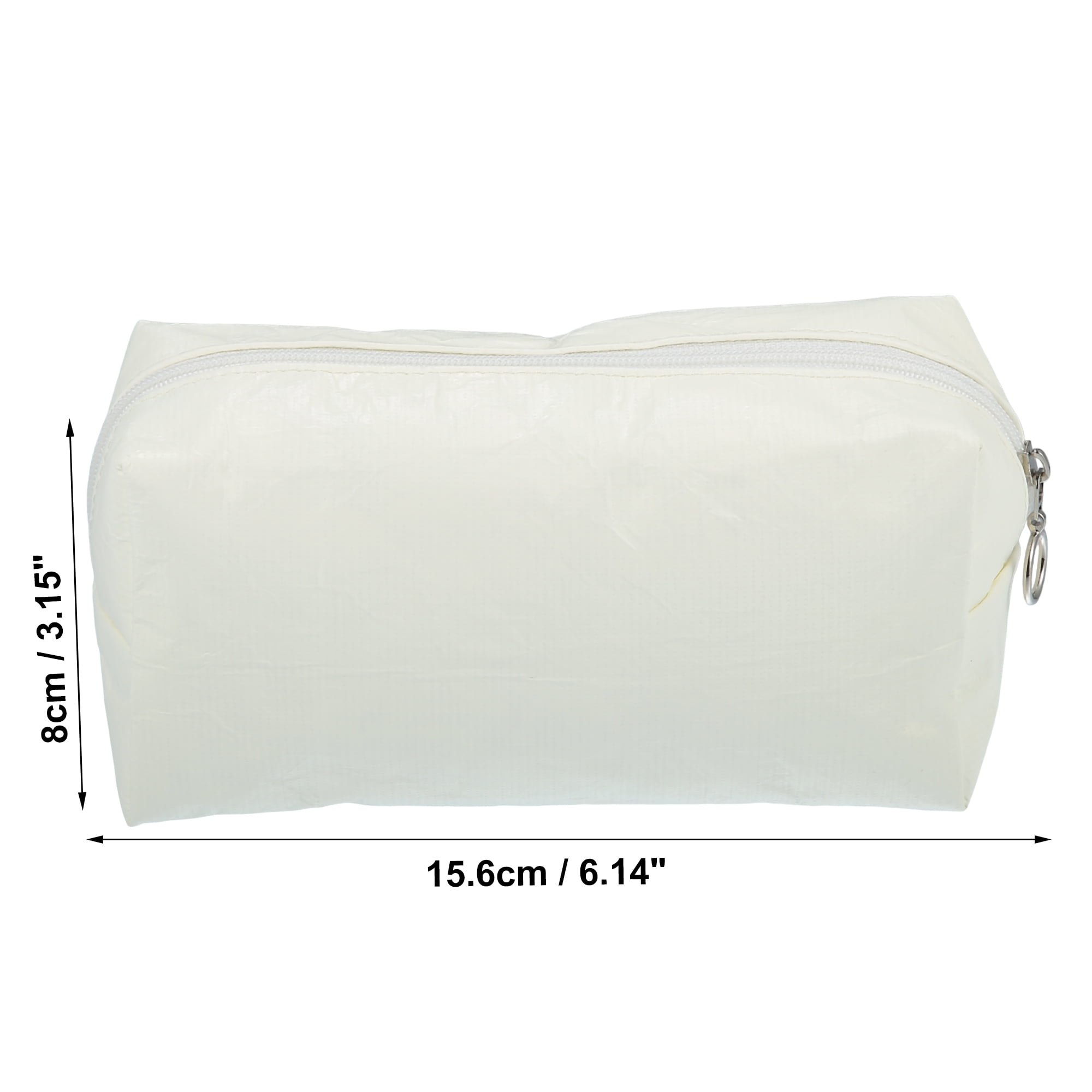 Unique Bargains Floral Makeup Bag Zipper Flower Cosmetic Pouch White