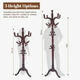 thumbnail image 3 of Wooden Coat Rack Stand, Vintage Natural Birch Wood Coat Racks Freestanding, Solid Coat Tree Stand with 14 Hooks, Classic Sturdy Coat Racks Hall Tree for Entryway, Office, 3 of 8