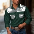 thumbnail image 2 of ZVNAΖH Men's Western Cowboy Camo Work Shirts Long Sleeve Button Down Army Cargo Shirt Jacket with Two Chest Pockets, 2 of 7