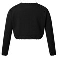 thumbnail image 2 of Eandarui Kids Girls Knitted Sweater Cropped Coat Long Sleeve Single Button Closure Dressy Cardigan Black 80, 2 of 7