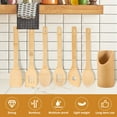 thumbnail image 3 of 7 Pcs Cooking Utensil Set with Bamboo Organizer Creative Kitchen Utensil Set Practical Kitchen Cooking Tool for Nonstick Cookware and Pan, 3 of 11