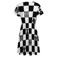 thumbnail image 5 of Chessboard Sundress Short Sleeve Dress Summer Women Clothes Dress for Women Dresses, 5 of 7