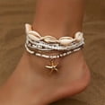 thumbnail image 5 of CFIOZYOS  Ankle Bracelet Set for Women, Gold Boho Bead Adjustable Anklet,  Beach Pearl Heart Starfish Foot Jewelry Gifts, 5 of 13