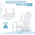 thumbnail image 4 of Superjoe High Impact Polystyrene Adirondack Chair Weather Resistant for Patio Deck Garden, Backyard, White, 4 of 6