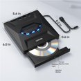 thumbnail image 2 of Unitek External CD DVD Drive, USB C Portable CD/DVD +/-RW Drive/DVD Player with SD Card Reader USB 3.0 USB C Hub CD ROM Burner Compatible with Laptop Desktop PC Windows Linux OS Apple Mac, 2 of 8