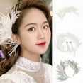 thumbnail image 2 of Yokua Crystal Bead Hair Clip Elegant Feather Hairhoop Women Headdress Hair Jewelry, 2 of 16