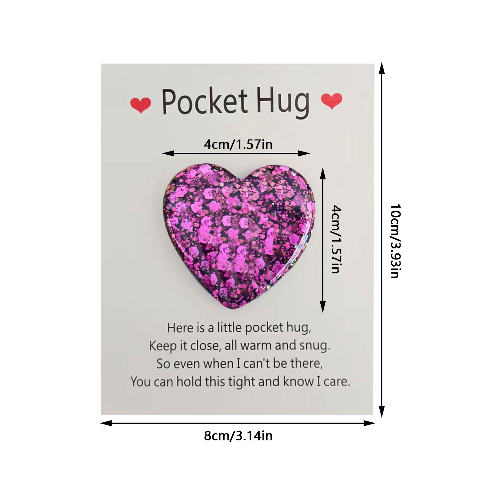 Pocket Hug Heart Token with Greeting Card Mini Cute Pocket Hug Decoration Keepsake Cheer up Gifts for Friends Colleagues Family - image 5 of 5