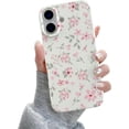 thumbnail image 1 of YCAN-for iPhone 16 Case, Cute Pink Floral Flower Pattern Aesthetic Phone Case, Raised Camera Protection Soft Slim TPU Shockproof Protective Phone Cover for Girls Women - Pink, 1 of 4