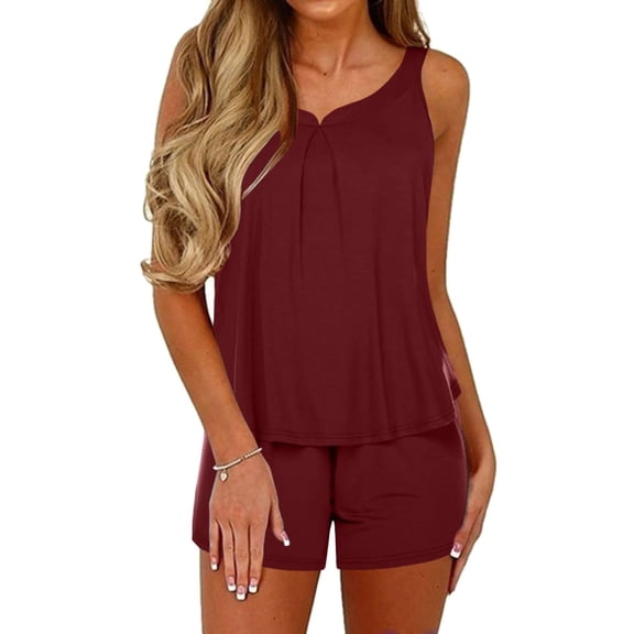 Ekouaer Pajamas Sets for Women Tank Tops with Shorts Sleepwear Nightwear Pj Set