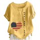 thumbnail image 1 of Camiseta Casual de Manga Corta con Botón de Cuello Redondo de las Mujeres, Tops Cortos para las Mujeres, 1 of 3