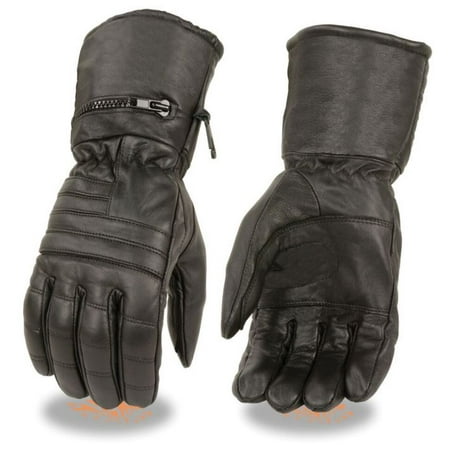 Milwaukee Leather Men's Leather Gauntlet Gloves w/ Rain