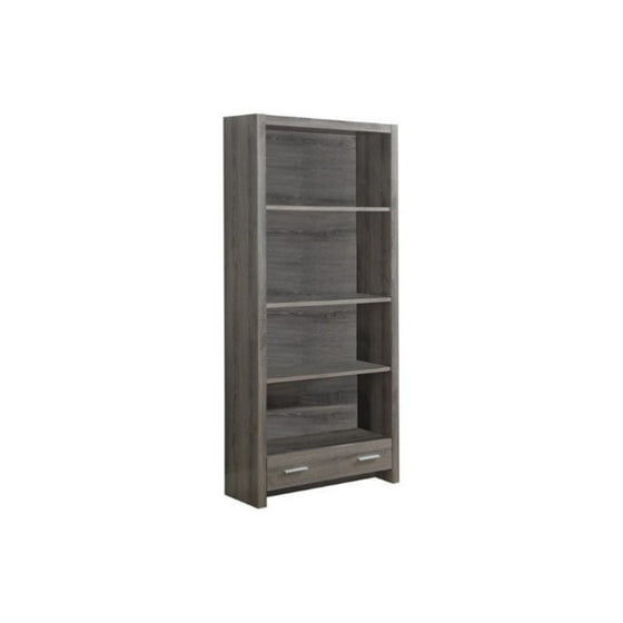 Monarch Bookcase 71 H Dark Taupe With A Storage Drawer