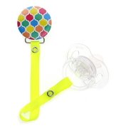 Bright Neon Yellow Moroccan Tile Pacifier Clip