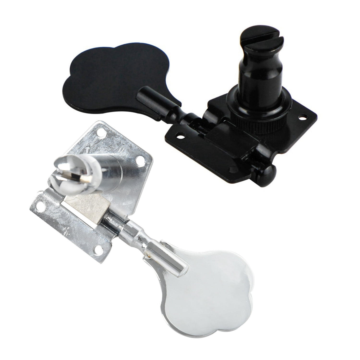 10Pcs Vintage Open Bass Guitar Tuning Keys Pegs Machine Heads Tuners - 5Pcs Silver & 5Pcs Black