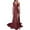 Wine, variant on BLTIBY Women Sequin Evening Dress Hip Wrap V-Neck Ruched Waist Sleeveless Glitter Cocktail Party Slim Fit Formal Gowns with High Split Dark Blue 4XL