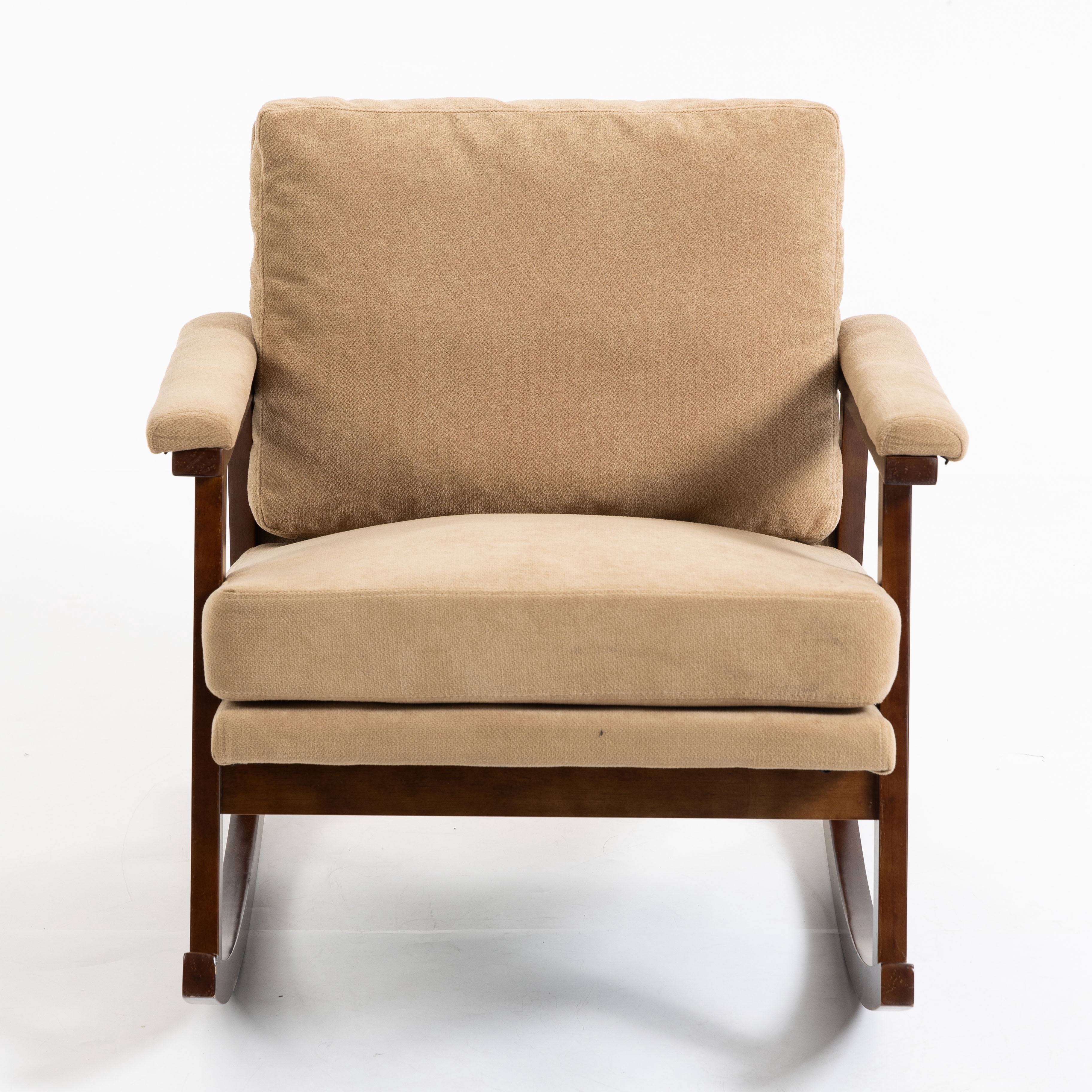 Aukfa Upholstered Accent Rocking Chair with High-Density Foam Cushio for Living Room Bedroom Reading,250 lbs Capacity,Yellow