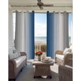 thumbnail image 4 of Lake Blue Grey White Blackout Curtains 84 Inches Long for Bedroom, Farmhouse Ombre Color Modern Thermal Insulated Room Darkening Black Out Window Curtain Panels Grommet Drapes for Living Room, 4 of 8