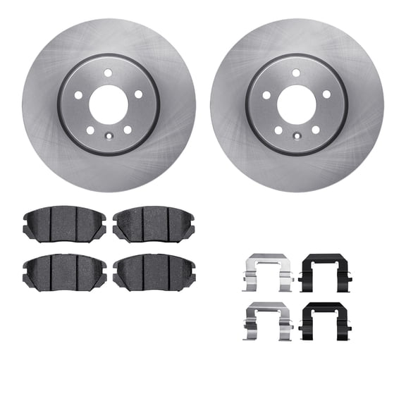 Dynamic Friction Company Front Brake Rotors with 5000 Euro Ceramic Brake Pads includes Hardware 6612-46089