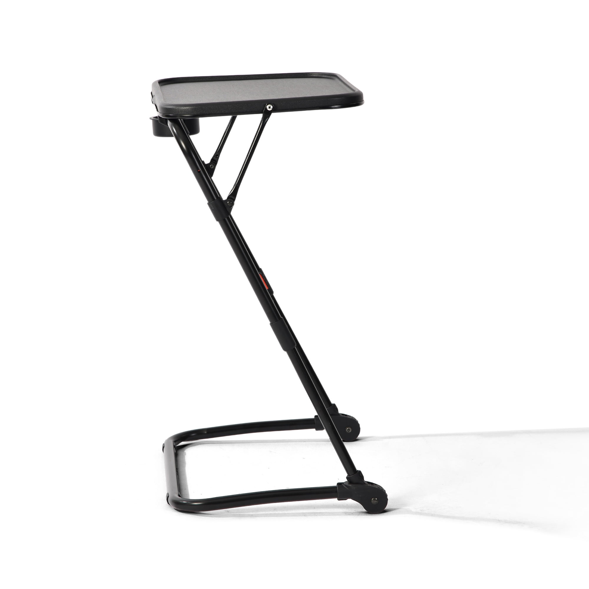 Adjustable Folding TV Tray Table with Cup Holder, 4 Heights & 3 Angles Portable Laptop Bed Desk, Z-Shaped Frame for Sofa Bedroom Holiday Use & Gift