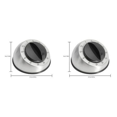 

2Pcs Cooking Wind Up Timer 60-Minute Kitchen Bell Alarm Clockwise Mechanical Timer