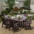 thumbnail image 7 of WestinTrends Malibu Outdoor Dining Table for 6, All Weather Poly Lumber Adirondack 71" Trestle Long Dining Table with Umbrella Hole, Dark Brown, 7 of 7