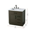 thumbnail image 2 of Elegant Kitchen and Bath Alden 32 Inch Single Bathroom Vanity In Mocha Brown, 2 of 13
