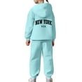 thumbnail image 5 of Huanglei Child Toddler Boys Girls Long Sleeve Solid Warm Hoodie Pullover Tops Pants Kids Outfits Sweat Suit, 5 of 7
