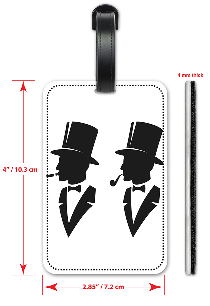 Man in a Top Hat - Luggage ID Tags / Suitcase Identification Cards - Set of 2 - image 2 of 5